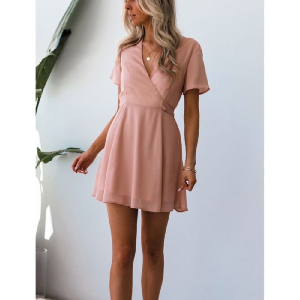 Silly Chiffon Spring Dress in Blush